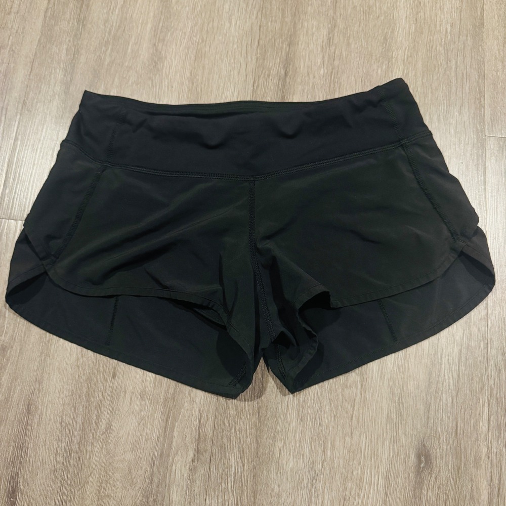 Lululemon Speed Up Low-Rise Short 2.5 Black Running Shorts Size 4 W7AFBS